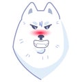 Dog sticker, angry in cartoon style. Angry dog face.